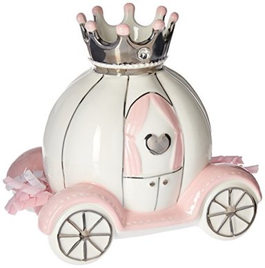 JUGUETE BABY ASPEN HUCHA DE CERÁMICA DE PORCELANA CON CARRUAJE DE PRINCESA