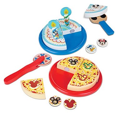 JUEGO PIZZA MELISSA Y DOUG DISNEY MICKEY MOUSE Y PASTEL CUMPLEAÑOS MADERA