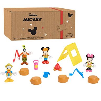 MICKEY MOUSE DISNEY JUNIOR FUNHOUSE JUEGO DE FIGURAS DE CAMPAMENTO DE 14 PIEZAS MINNIE MOUSE DONALD DUCK Y GOOFY EXCLU