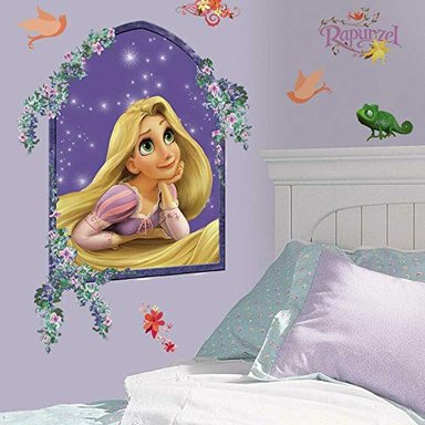 CALCOMANÍAS DE PARED ROOMMATES RMK1525GM PRINCESS RAPUNZEL GIGANTES COLOR MORADO