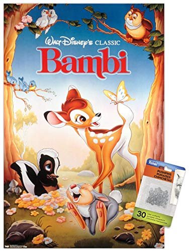 DISNEY BAMBI PÓSTER DE PARED DE UNA HOJA CON CHINCHETAS