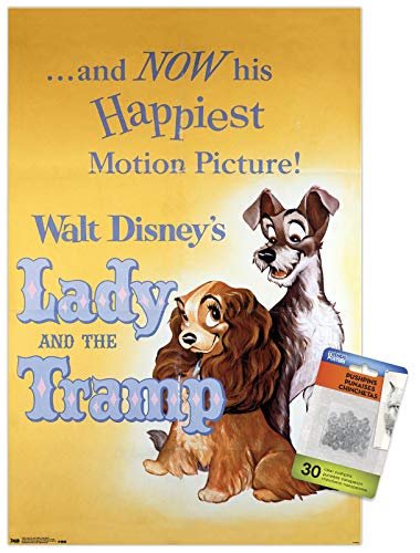 PÓSTER DE PARED DISNEY LADY AND THE TRAMP CON CHINCHETAS