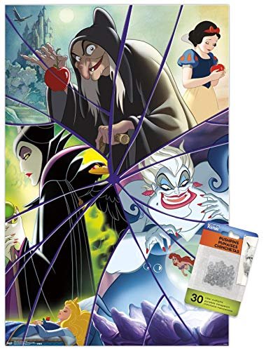 PÓSTER DE PARED DISNEY VILLAINS DE COLLAGE CON CHINCHETAS
