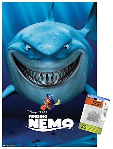 PÓSTER DE PARED DISNEY PIXAR BUSCANDO ANEMO DE UNA HOJA CON PASADORES DE EMPUJE