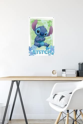 PÓSTER DE PARED DISNEY LILO AND STITCH CON DISEÑO DE FLORES - 6