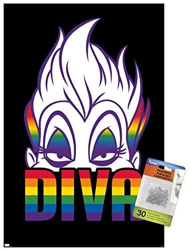 PÓSTER DE PARED DISNEY URSULA CON ALFILERES