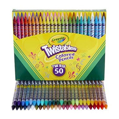 SET CRAYOLA LÁPICES COLORES TWISTABLES SUMINISTROS ESCOLARES  50 UNIDADES