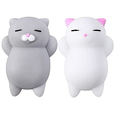 NUTTY TOYS SQUISHY JUEGO DE 2 GATITOS KAWAII DE SILICONA SUAVE REGALO SENSORIAL PARA ALIVIAR EL ESTRÉS 2021 IDEA ÚNICA