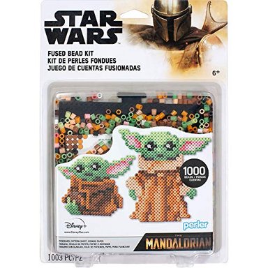 JUGUETE PERLER BLÍSTER DE PERLAS FUSIBLES 80 63090 THE MANDALORIAN BABY YODA STAR WARS KIT 1000 PIEZAS