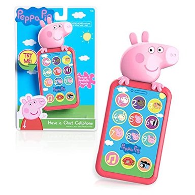 PEPPA PIG HAVE A CHAT TELÉFONO CELULAR CON SONIDOS REALISTAS Y BOTONES DE ILUMINACIÓN POR JUST PLAY - 1