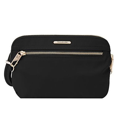 TRAVELON BOLSO CRUZADO CONVERTIBLE ANTIRROBO PARA MUJER ONYX TALLA ÚNICA  TRAVELON EMBRAGUE CONVERTIBLE A MEDIDA ANTIRROBO