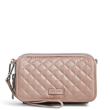 VERA BRADLEY BOLSA CRUZADA EMBLEMÁTICA TODO EN UNO DE ALGODÓN CON PROTECCIÓN RFID PARA MUJER