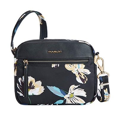BOLSO CRUZADO TRAVELON ADDISON PEQUEÑO ANTIRROBO FLORAL DE MEDIANOCHE TALLA ÚNICA