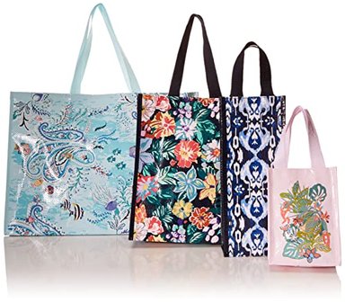 VERA BRADLEY JUEGO DE 4 BOLSAS DE MERCADO
