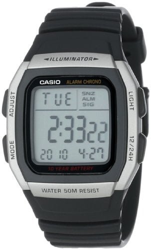 RELOJ PARA HOMBRE DEPORTIVO DE ACERO INOXIDABLE CON CORREA NEGRA W96H-1AV DE CASIO