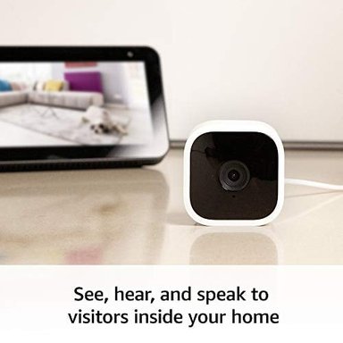 CÁMARA DE SEGURIDAD INTELIGENTE BLINK MINI -COMPACTA CONECTABLE PARA INTERIORES CON VIDEO DE ALTA DEFINICIÓN 1080 - 3