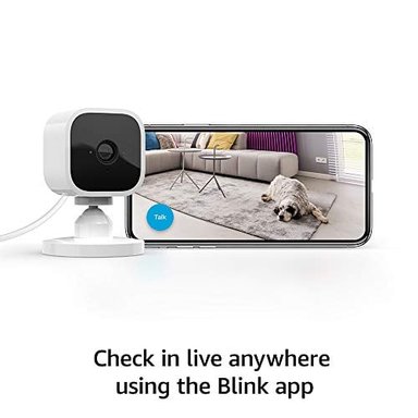 CÁMARA DE SEGURIDAD INTELIGENTE BLINK MINI -COMPACTA CONECTABLE PARA INTERIORES CON VIDEO DE ALTA DEFINICIÓN 1080 - 4