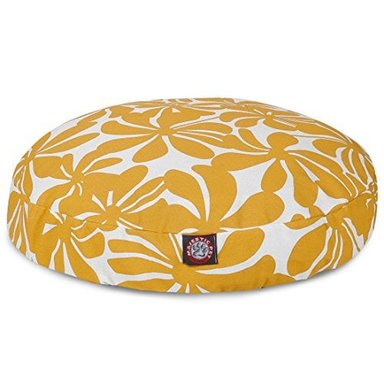CAMA MASCOTAS REDONDA TALLA L AMARILLO MAJESTIC PET