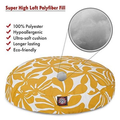CAMA MASCOTAS REDONDA TALLA M AMARILLO MAJESTIC PET - 2