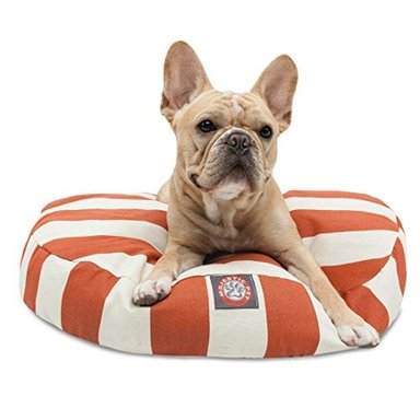 CAMA OUTDOOR ORANGE STRIPE ROUND PET BED MAJESTIC PET