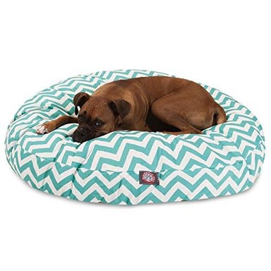 CAMA MASCOTAS CHEVRON REDONDA L VERDE AZULADO MAJESTIC PET