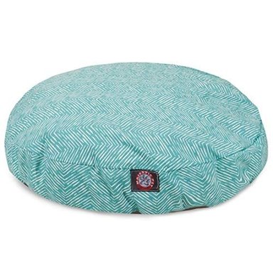 CAMA PERROS TEAL NATIVE REDONDA CON FUNDA EXTRAÍBLE LAVABLE MAJESTIC PET