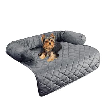 FURNITURE PROTECTOR PET COVER COLLECTION FOR DOGS AND CATS WITH SHREDDED MEMORY FOAM FILLED 3-SIDED BOLSTER SOFT PLUSH