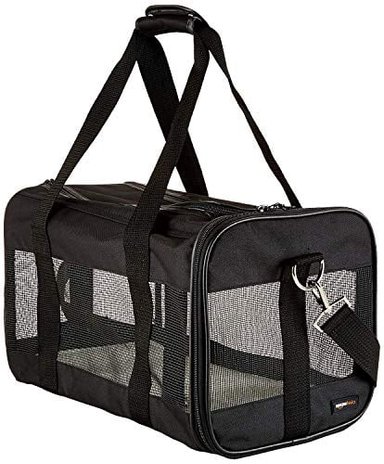 AMAZON BASICS - TRANSPORTADOR DE VIAJE PARA MASCOTAS DE MALLA SUAVE.