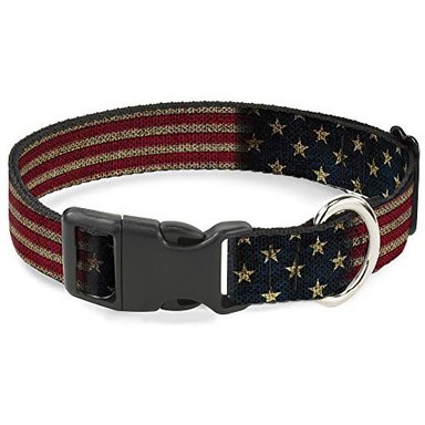 COLLAR BUCKLE-DOWN CLIP DE PLÁSTICO ELÁSTICO DE LA BANDERA DE ESTADOS UNIDOS 0.5IN DE ANCHO SE ADAPTA A CUELLO