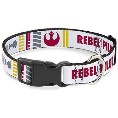 COLLAR PERROS BUCKLE-DOWN CON HEBILLA Y CLIP DE PLÁSTICO STAR WARS REBEL PILOT REBEL ALLIANCE INSIGNIA X WING FIGHTER DISPONIBLE