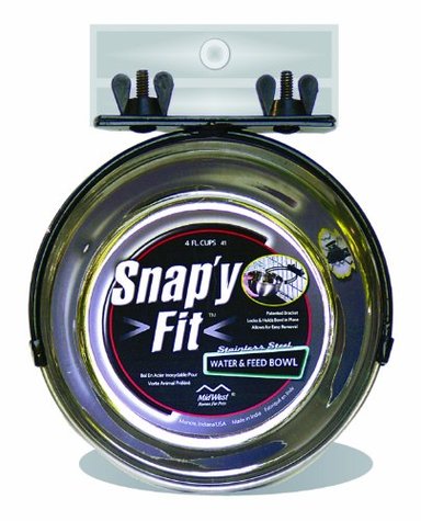 MIDWEST HOMES FOR PETS SNAP'Y FIT - CUENCO DE ACERO INOXIDABLE PARA ALIMENTOS Y MASCOTAS PARA PERROS Y GATOS