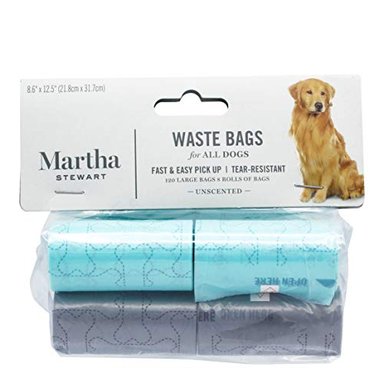 MARTHA STEWART MARTHA STEWART WASTE BAG DISPENSER WITH 2 ROLLS OF UNSCENTED WASTE BAGS 30 BAGS TOTAL