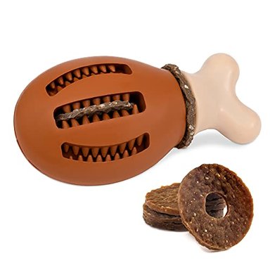 ANILLO MASTICABLE PERRO BUSY BUDDY CHOMPIN' CHICKEN DOG TOYS GOLOSINA GOMA LIBRE BPA PETSAFE COLORES VARÍAN