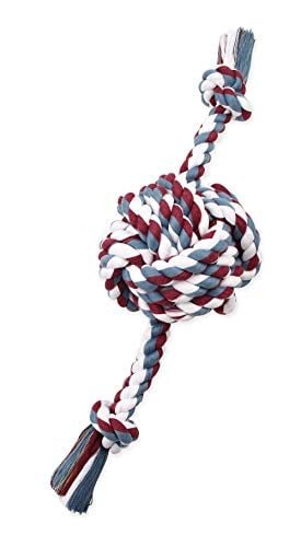 MAMMOTH FLOSSY - PELOTA DE PUÑO DE MONO CON EXTREMOS DE CUERDA JUGUETE DE CUERDA DE ALGODÓN DE POLIÉSTER DE ALTA CALIDAD