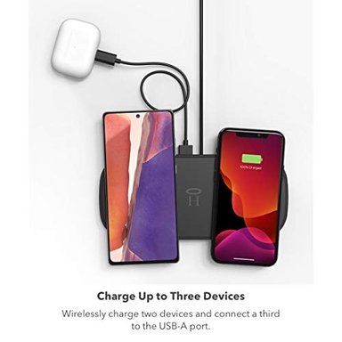 ALMOHADILLA DE CARGA INALÁMBRICA HALO DUAL AIRPODS IPHONE 12 PRO 12 PRO MAX 12 MINI IPHONE 11 11 PRO - 2