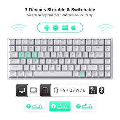 TECLADO RK ROYAL KLUDGE 802933041 COLOR BLANCO WIRELESS BLUETOOTH LIGHTING - 4