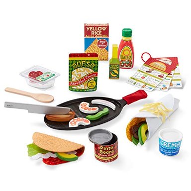 MELISSA Y DOUG - SET TACO Y TORTILLA FILL Y FOLD (JUEGO DE COMIDA MEXICANA MADERA REBANABLE SARTÉN