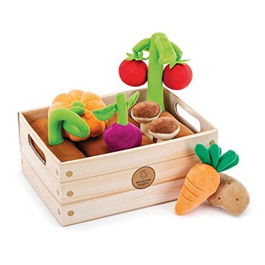 EDUCATIONAL INSIGHTS VEGETABLE GARDEN - JUEGO DE 13 PIEZAS DE PELUCHE COMIDA DE JUGUETE