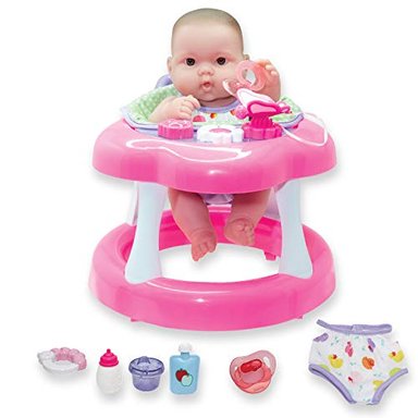 MUÑECA JC TOYS LOTS TO LOVE BABIESY ANDADERA DE 14” JUEGO DE REGALO DE ANDADERA CON RUEDAS