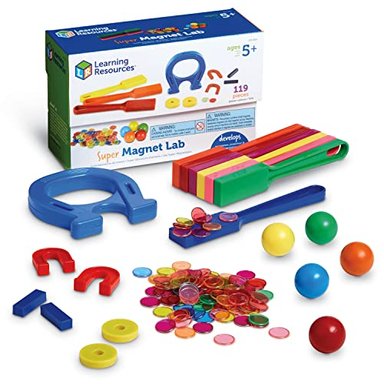 KIT SUPER MAGNET LAB DE LEARNING RESOURCES 124 PIEZAS