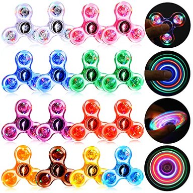 PAQUETE DE 16 SPINNERS FIDGET SPINNERS CESTA DE PASCUA JUGUETES PARA ANSIEDAD CON LUZ LED PARA NIÑOS