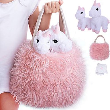 PELUCHE PERFECTTO DESIGN UNICORNIO 4 PIEZAS REGALO UNICORNIO BEBÉ Y UNICORNIO MAMÁ