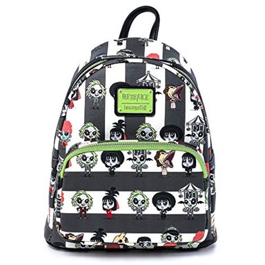 BOLSO LOUNGEFLY MULTICOLOR DE HOMBRO CON DOBLE CORREA MUJER BEETLEJUICE CHIBI ALL OVER PRINT