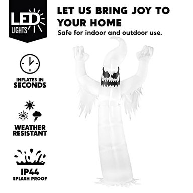 DECORACION INFLABLE JOIEDOMI DE HALLOWEEN DE 12 PIES DE ALTO FANTASMA ESPELUZNANTE INFLABLE PARA PATIO CON LED INTEGRADOS - 2