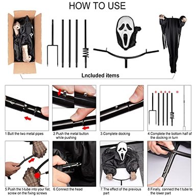 DECORACIÓN LARPGEARS ESPANTAPÁJAROS GRITANDO FANTASMA GRITANDO FANTASMA ATERRADOR - 3