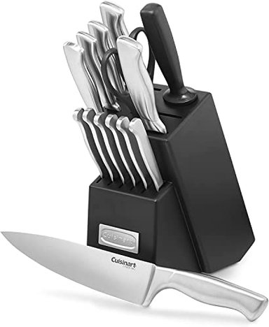 JUEGO DE CUCHILLOS DE COCINA DE ACERO INOXIDABLE CUISINART EN PLATA NEGRO