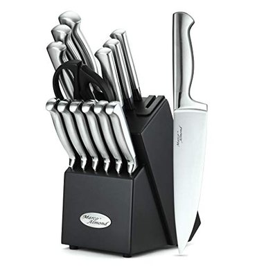 JUEGO CUCHILLOS MARCO ALMOND COCINA ACERO INOXIDABLE EN NEGRO/PLATA