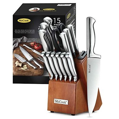 JUEGO CUCHILLOS MCCOOK COCINA ACERO INOXIDABLE EN PLATEADO