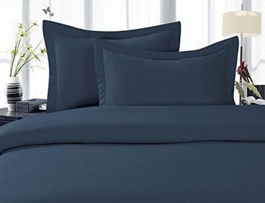 JUEGO DE SABANAS ELEGANT COMFORT DE ALGODÓN DE 1500 HILOS EN TALLA QUEEN AZUL