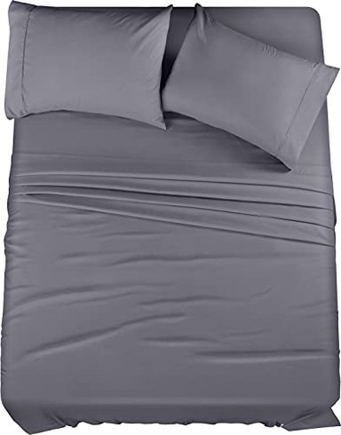 SET SÁBANAS UTOPIA BEDDING KING MICROFIBRA GRIS 1800 HILOS